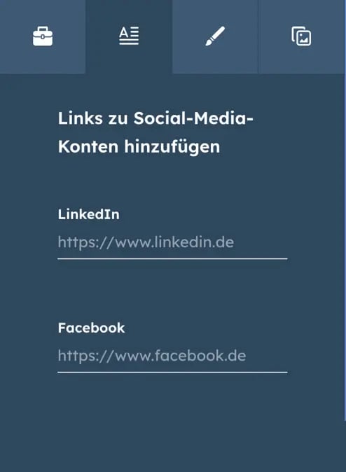 social media links zur email signatur hinzufügen